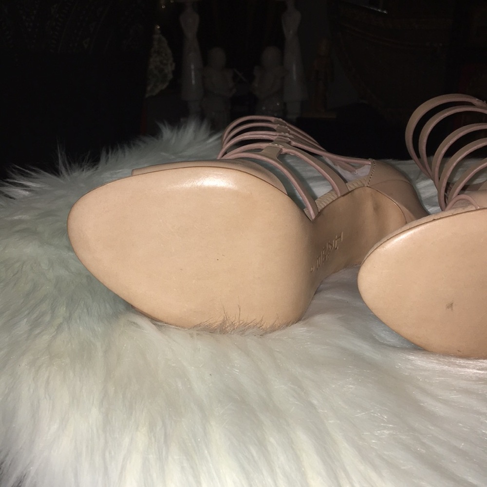 L.A.M.B. Nude Strappy Gladiator Heels - Picture 4 of 5